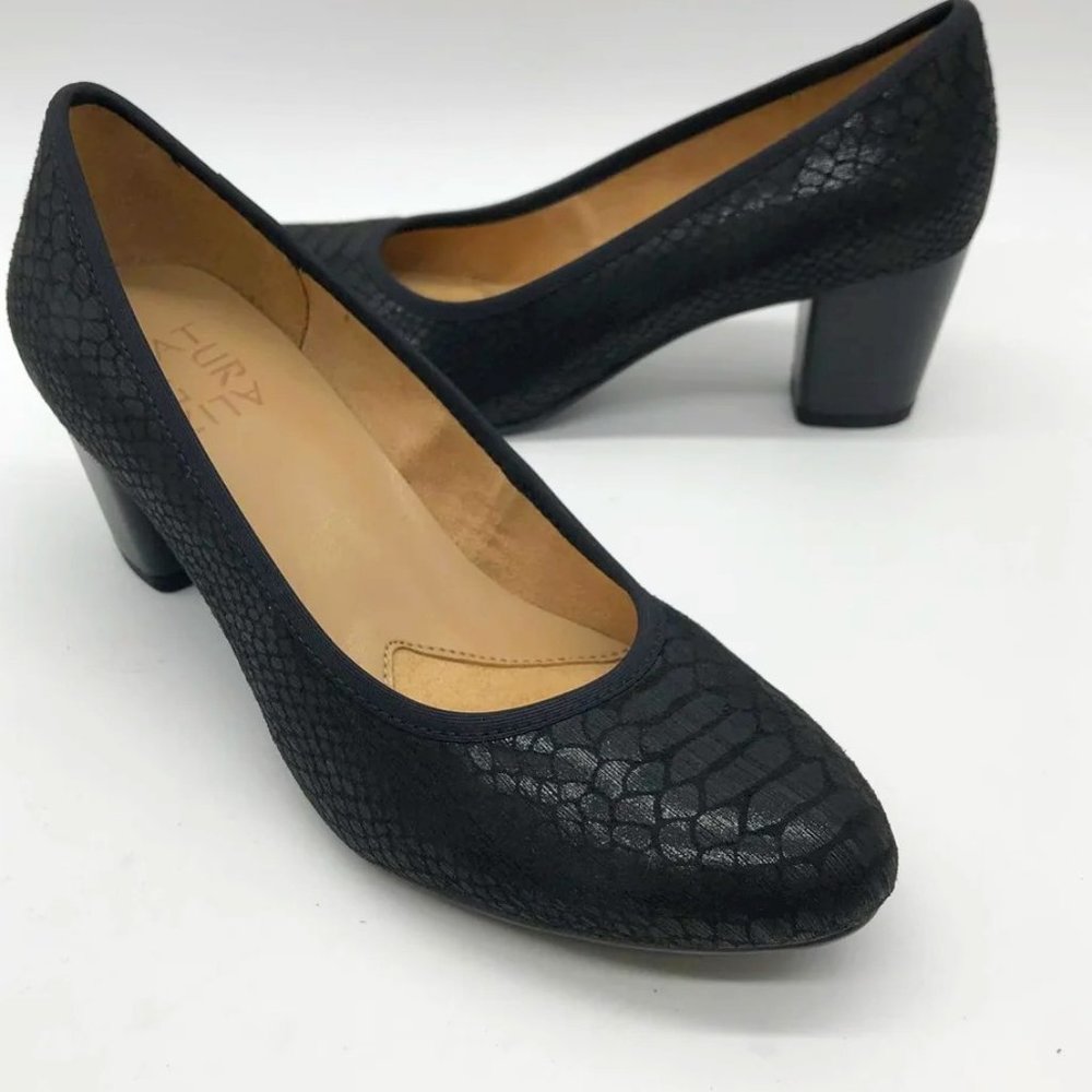 Naturalizer Shoes | NEW Women's Naomi Fabric Pump Shoes Heel Black Size 8W